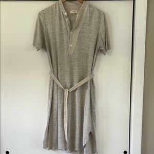 Billy Reid Gray Mandarin Collar Midi Dress